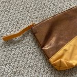 Ipsy  Cosmetic Case Sparkle Metallic Bag Yellow Gold 5” by 7.5” Like New Photo 1