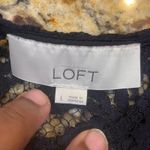 Ann Taylor  LOFT Navy Lace Overlay Sleeveless Top Women Large Blouse Photo 1