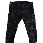 Lululemon Top Speed Crop Leggings Size 8 Star-Crushed Coal Black Geo Print Photo 3