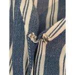 Elan  Blue Striped Long sleeve Faux Wrap Tie Top Shirt Medium Photo 8