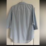 Chico’s Button down Shirt 3/4 length sleeve. Size 0 Blue Photo 9