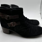 Paul Green  Newbury Black Suede Ankle Boots UK 6 US 8.5 suede booties Photo 0