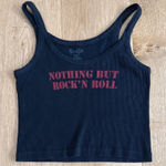 Brandy Melville  Tank Top Ribbed Rock'n'Roll One Size Black Red Photo 0