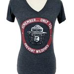 Mighty fine SMOKEY THE BEAR "Only You Prevent Wildfires" Dark Gray T-Shirt Top ~ Women's XS Photo 1