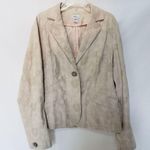 Mimi Maternity Floral Brocade Womens Blazer Sz M Cottagecore Single Button Soft Tan Photo 1