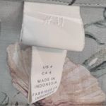 H&M sage green split tie sleeve light floral shift dress size 4 Photo 4