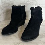 Cole Haan  Black Suede Michelle Shearling Waterproof Rain Wedge Booties size 10 B Photo 1