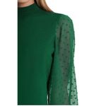 CeCe Clip Dot Sleeve Sweater, Holiday Christmas Party Top, Green, Size Small NWT Photo 4