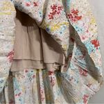 Hailey & Co Floral Tiered Babydoll Dress Medium NWT Ruffle Sleeve Lined Rayon Yellow Photo 6