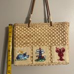 Quaker Factory Nautical Woven Straw Wicker Tote Bag, EUC Tan Photo 4