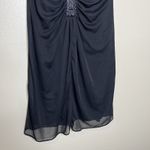 Black Y2K Dress Beaded Short 90s Friends Holiday Event Whimsigoth Goth Vampy 6p Photo 3