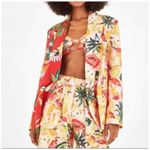 Farm Rio  Macaw Mix Tropical Print Linen Blazer Size XS Photo 9