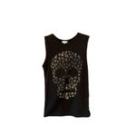 Kirra Black  Cut Off Tank Top with Gold Skull, XS Photo 1