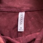 Zenana Outfitters ZANANA MINERAL WASHED MOTO LEGGINGS DK. BURGUNDY TINY WAIST BIG BUTT SZ MED Photo 3