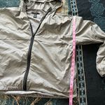 Forever 21 Silver Windbreaker Jacket Women’s Small Lightweight Hooded Full Zip Photo 12