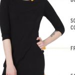 Betabrand  30 Day Mini Dress Black Stretchy Jersey Knit Boatneck Womens Medium Photo 2