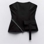 ZARA Black bustier top with zipper and pocket detail NWOT Photo 2