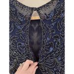 Primavera Couture Fitted Mesh Navy BlueBeaded Dress Sz 10 Prom Formal Homecoming Blue Photo 4