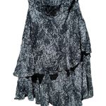 Free People  Blue Kiss Me Baby Snake Print Tiered Ruffle Midi Skirt Size Medium Photo 2