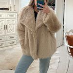 These Three Boutique Faux Fur Jacket Large Photo 4