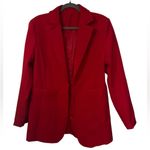 None Women's Red Open Front Blazer Photo 0