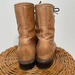 Laredo Vintage Leather Lace Up Roper Granny Paddock Fringe Tan Cowgirl Boots 6.5 Photo 4