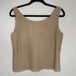 Dana Buchman Light Tan Beaded Shell Top Size 10 100% Silk formal Photo 5