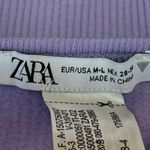 ZARA  Women's Purple Lavender Rib Knit Long Sleeve Pullover Crop Shirt Top M/L Photo 6