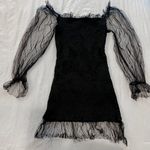 Princess Polly  smocked dress with mesh lace sleeves Photo 1