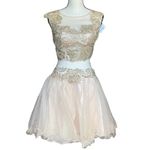 Dave and Johnny Dave‎ & Johnny Gold and Cream Mini Dress Photo 3