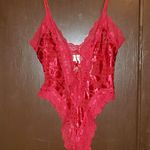Victoria's Secret Vintage gold label red velvet flower teddy small Photo 1