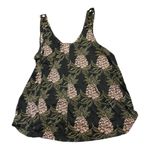 H&M Black Semi-Sheer Pineapple Tank Top Boho Medium Cut Out Straps Photo 2