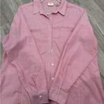 Riders By Lee  Pink and White Striped Shirt size XL long sleeve button up Photo 13