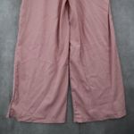Pink Belted Wide Leg Boho Pull On Straight Leg Elastic Trousers Pant M Medium Photo 3