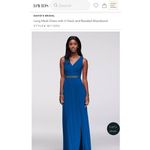 David's Bridal David’s Bridal Cobalt Blue Rhinestone Waist Bridesmaid Formal Dress 10 L W11092 Photo 14