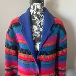 Pioneer Wear Vintage Trench Coat Jacket Aztec Long Wool Colorful Boho Large Red Photo 5