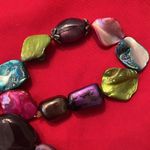 NWT Angela’s Designs 3 stretchy bracelets purple pink green beads & shells Purple Photo 4