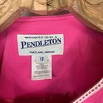 Pendleton  Hot Pink Blazer White Trim Sz 12 Cotton Lady Jacket Photo 3