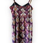 J.Crew Purple Paisley Boho Print Slip Dress Size 4 Fall Transition Piece Layers Photo 1