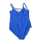 Merona  Blue Swimsuit Lightly Padded Ruched One Piece Size Large preowned Photo 3