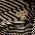 J.Crew  Sz 10 Funnel Neck Striped Crisp Shirt Button Shoulder Black White Hi-Lo Photo 6