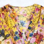 Betsy and Adam BETSEY & ADAM Yellow Floral Faux Wrap Mini Dress Long Sleeve Cocktail Size 4 New Photo 4