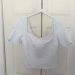 Free People NWT Just Looking Bustier Crop Top In White Short Sleeve Tee Size Large Photo 3