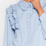 Nasty Gal Ruffle button up denim shirt Photo 1