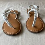 American Eagle NWOT  Women’s White Braided Thong Sandals Photo 1