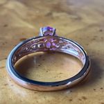Natural Pink Sapphire Moissanite Sterling Silver Ring Size 8 Photo 4