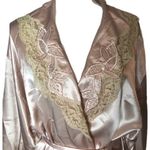 Val Mode Lingerie Vintage Satin Lace Beaded Night Robe Pink Size M Photo 48