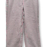 Talbots  Pink‎ Green and White Striped Seersucker Capri Pants Size 4 Photo 0