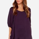 Lucy Love Dark Purple Shift Dress Photo 0