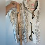 Cupcake‎ Abstract Cream Lotus Print Single Button Shirt Sz XL Black Photo 4